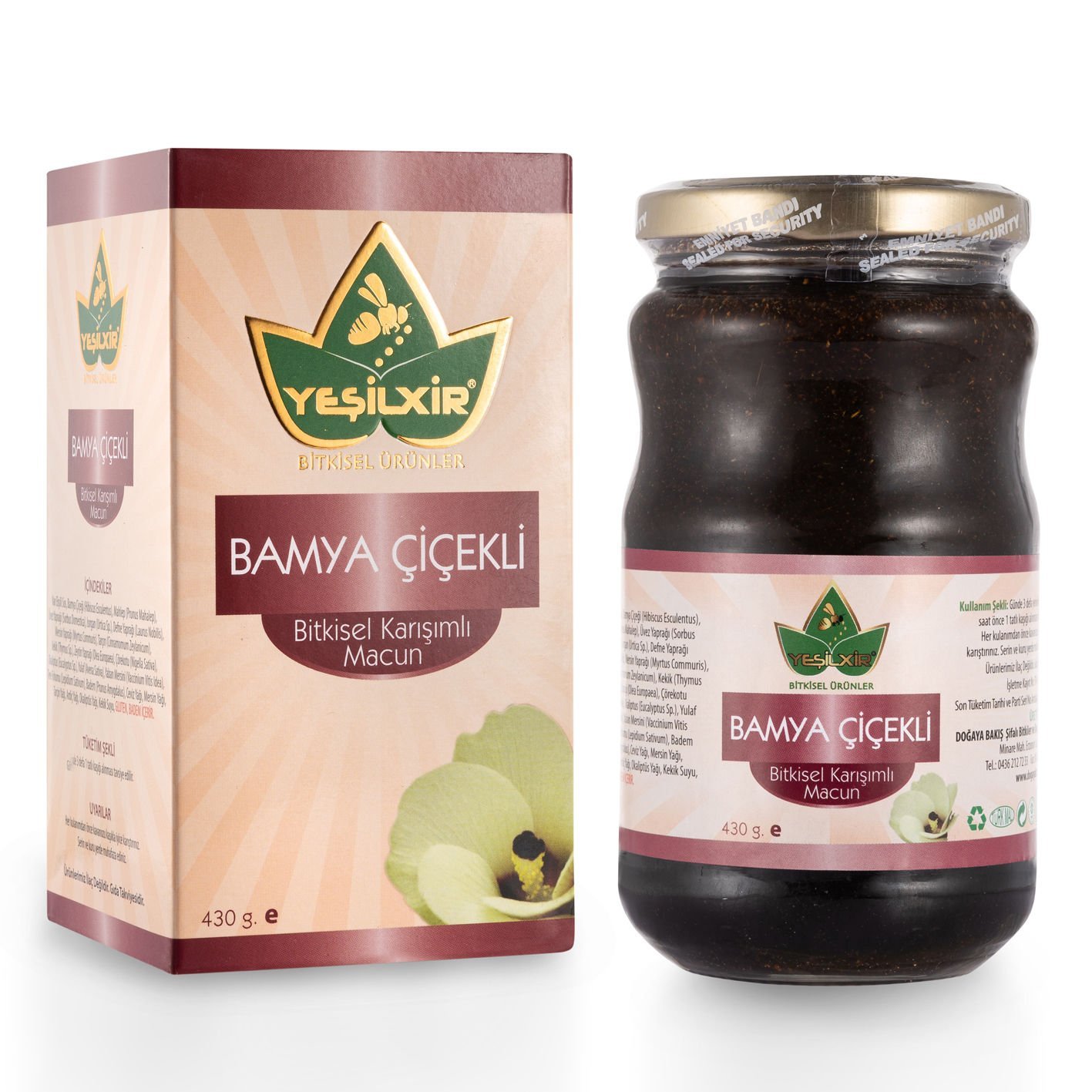 Yeşilixir Bamya Çiçekli Bitkisel Karışımlı Macun 430 Gr