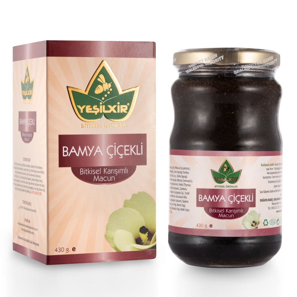 Yeşilixir Bamya Çiçekli Bitkisel Karışımlı Macun 430 Gr