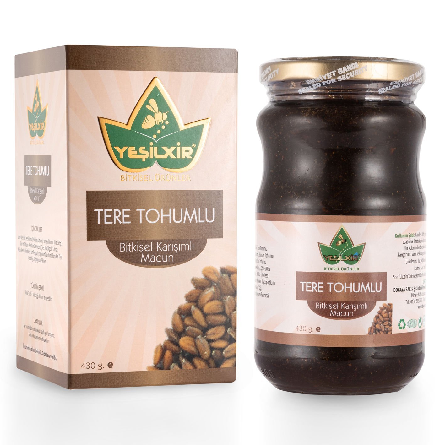 Yeşilixir Tere Tohumlu Bitkisel Karışımlı Macun 430 Gr