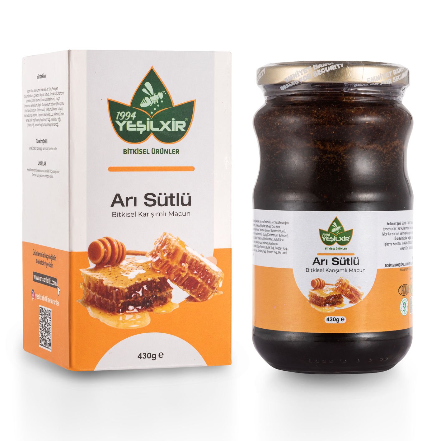 Yeşilixir Arı Sütlü Bitkisel Karışımlı Macun 430 Gr