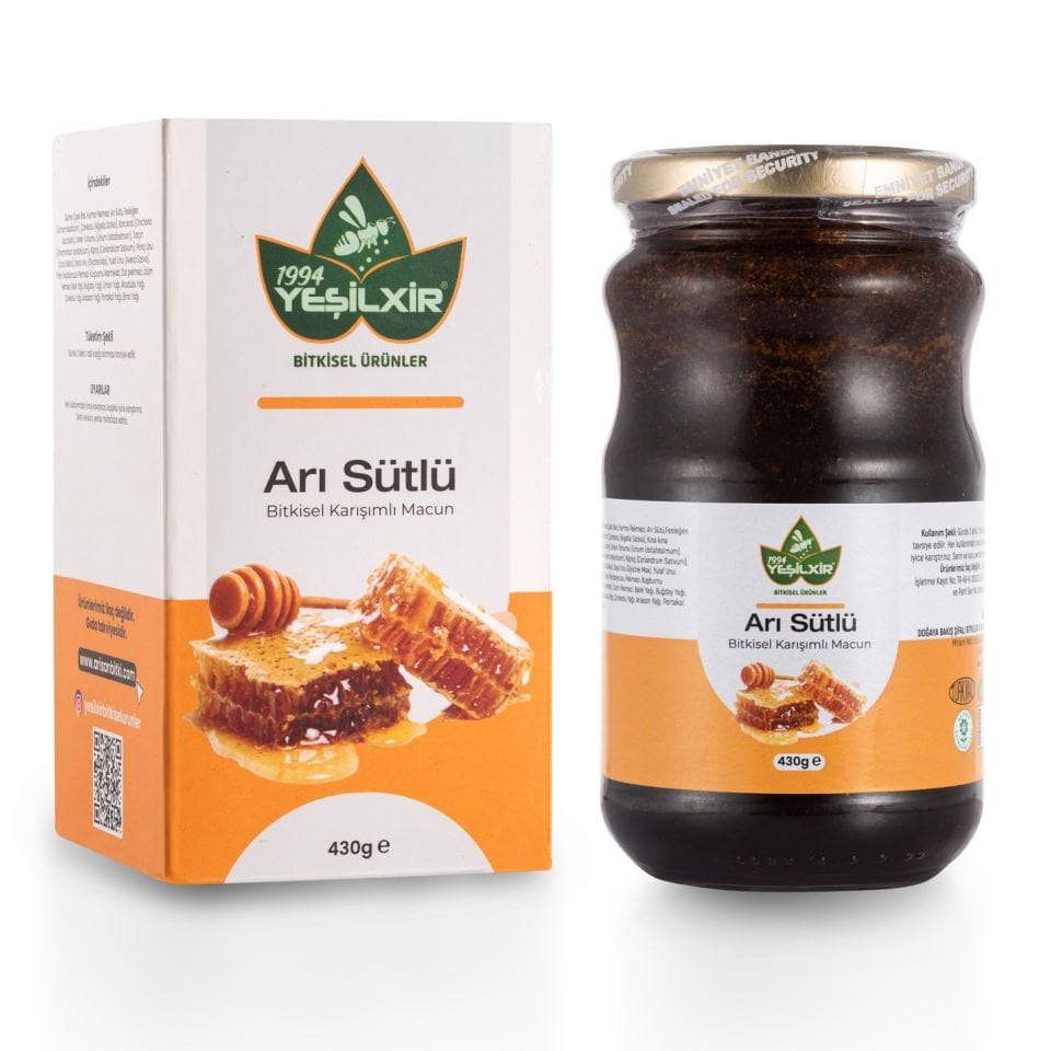 Yeşilixir Arı Sütlü Bitkisel Karışımlı Macun 430 Gr