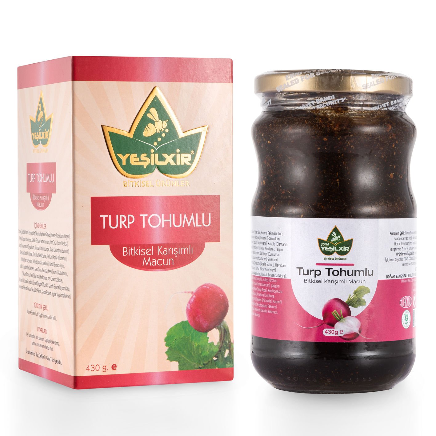 Yeşilixir Turp Tohumlu Bitkisel Karışımlı Macun 430 Gr