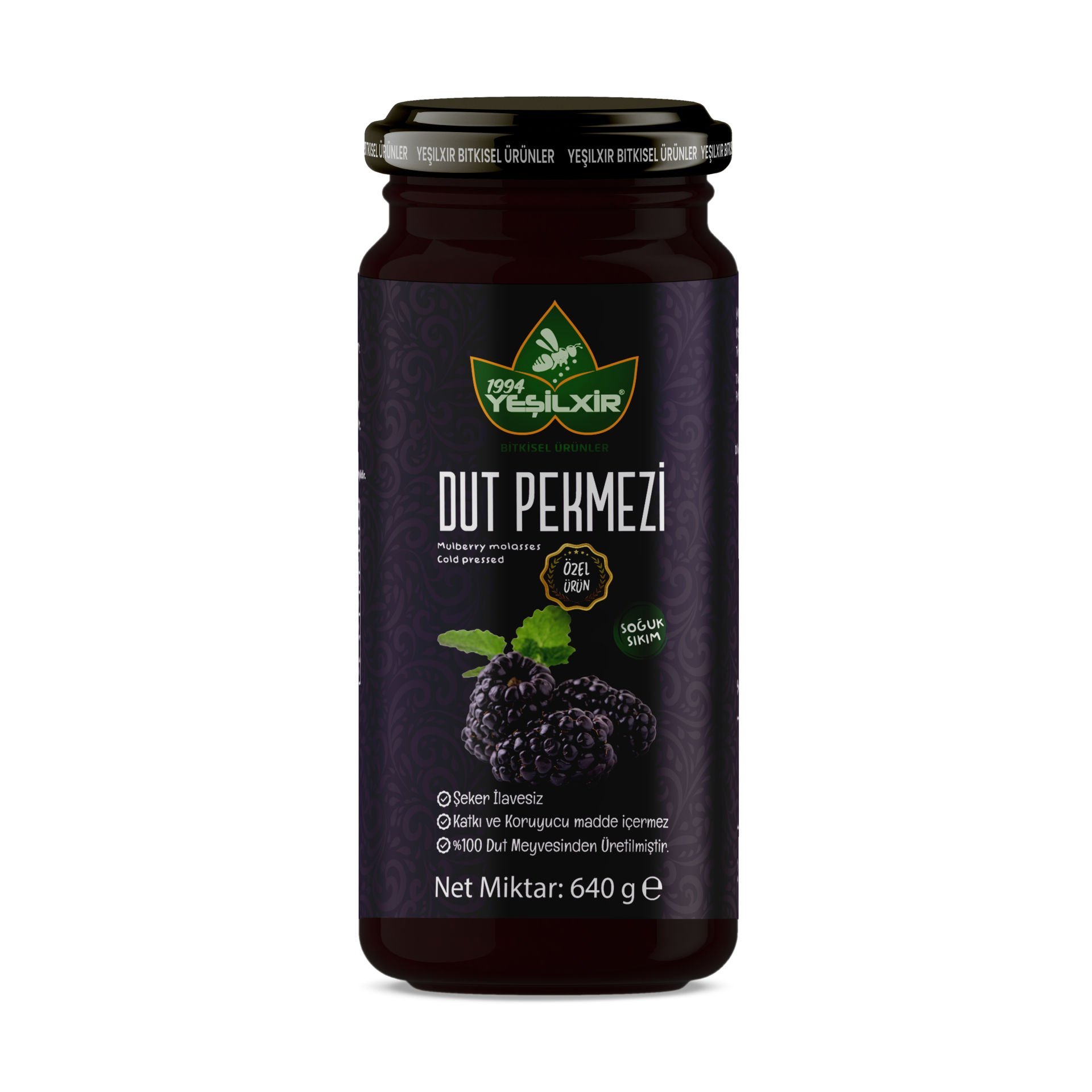 Yeşilixir Dut Pekmezi 640 g (Soğuk Sıkım)