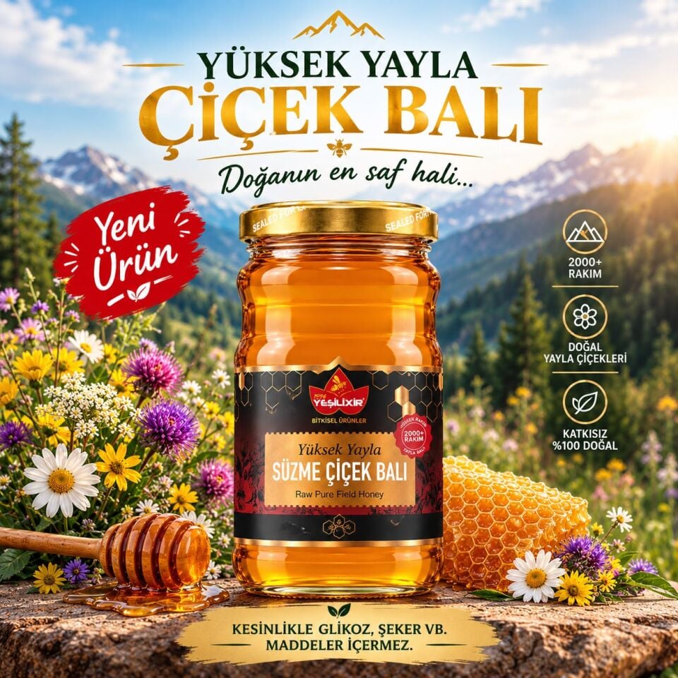Yüksek Yayla Süzme Çiçek Balı 850 gr (Yeni Ürün)