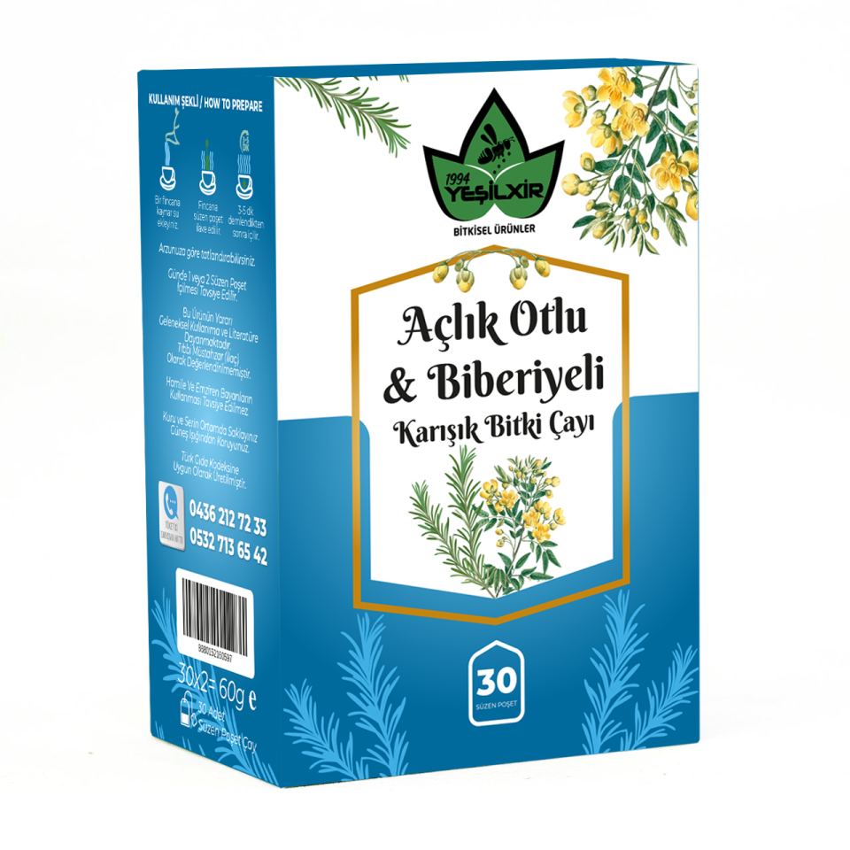 Yeşilixir Açlık Otlu & Biberiyeli Karışık Bitki Çayı