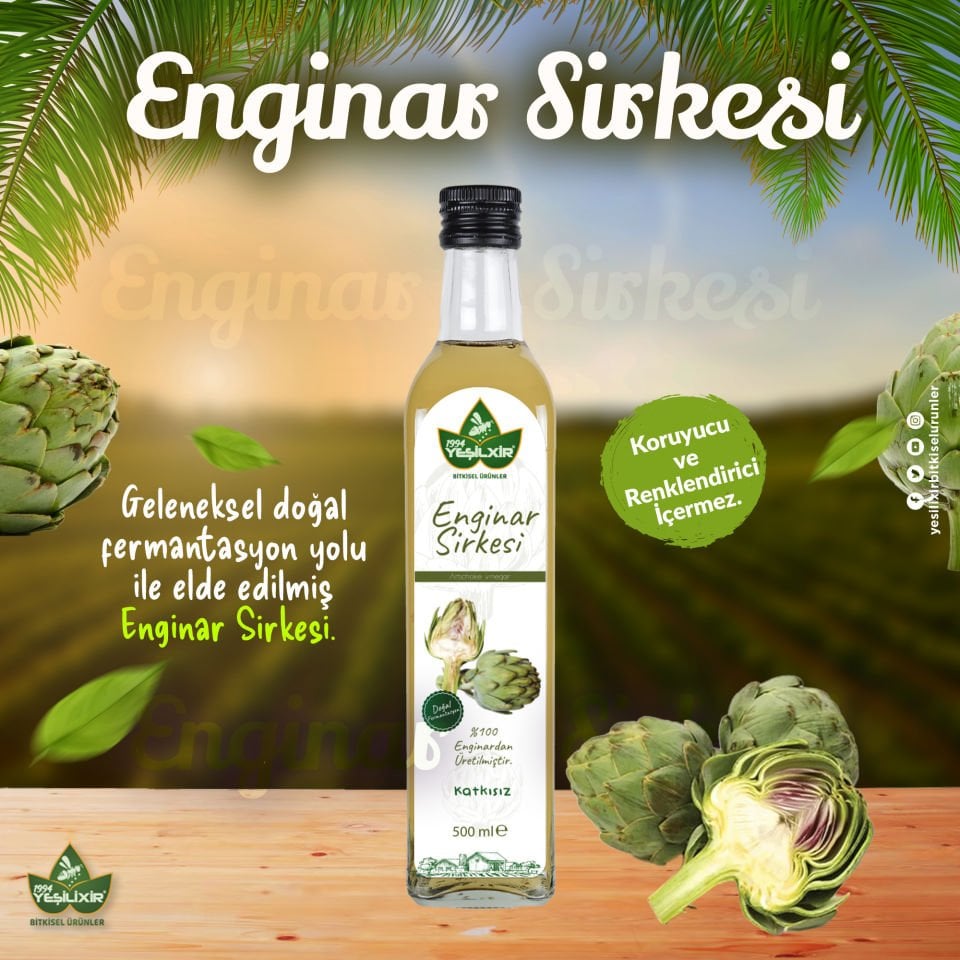 Yeşilixir Enginar Sirkesi 500 Ml Katkısız