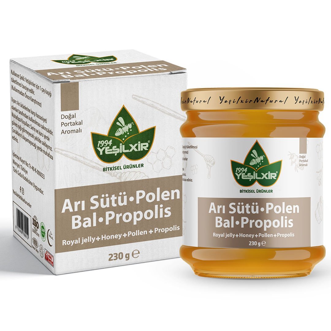 Yeşilixir Arı Sütü Polen Bal Propolis Karışımı 230 Gr